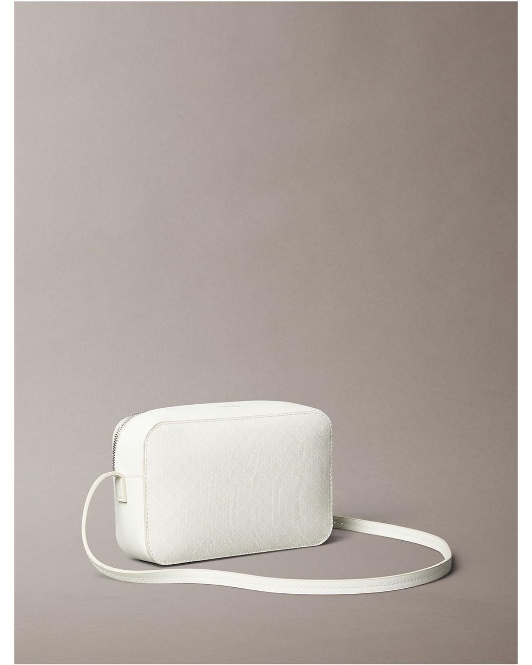 Calvin Klein Gray Allover Emblem Logo Camera Bag