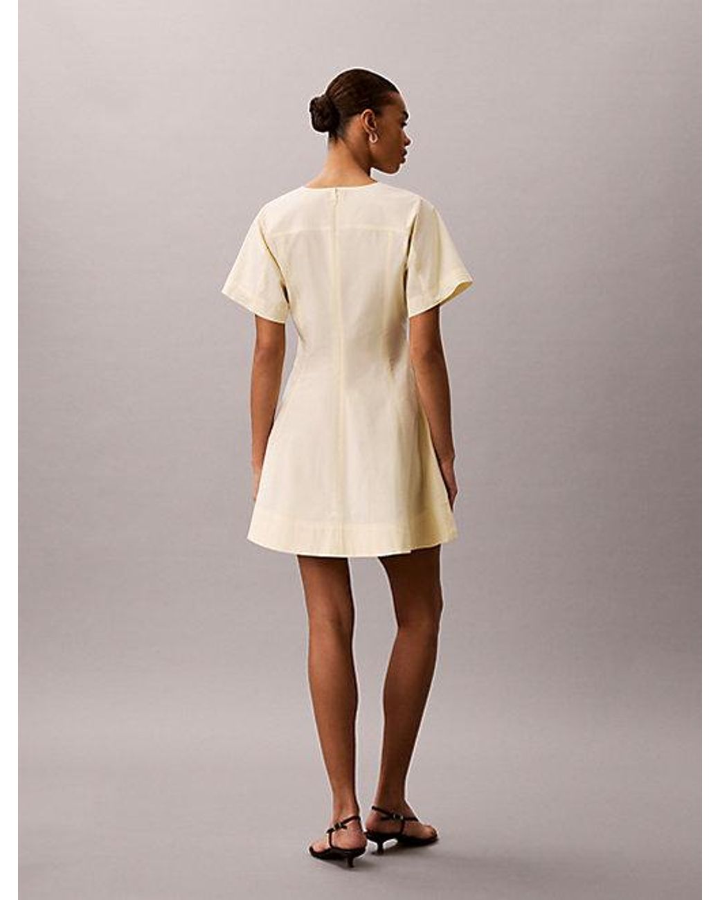Calvin Klein Natural Jeans Short Sleeve Poplin Mini Dress