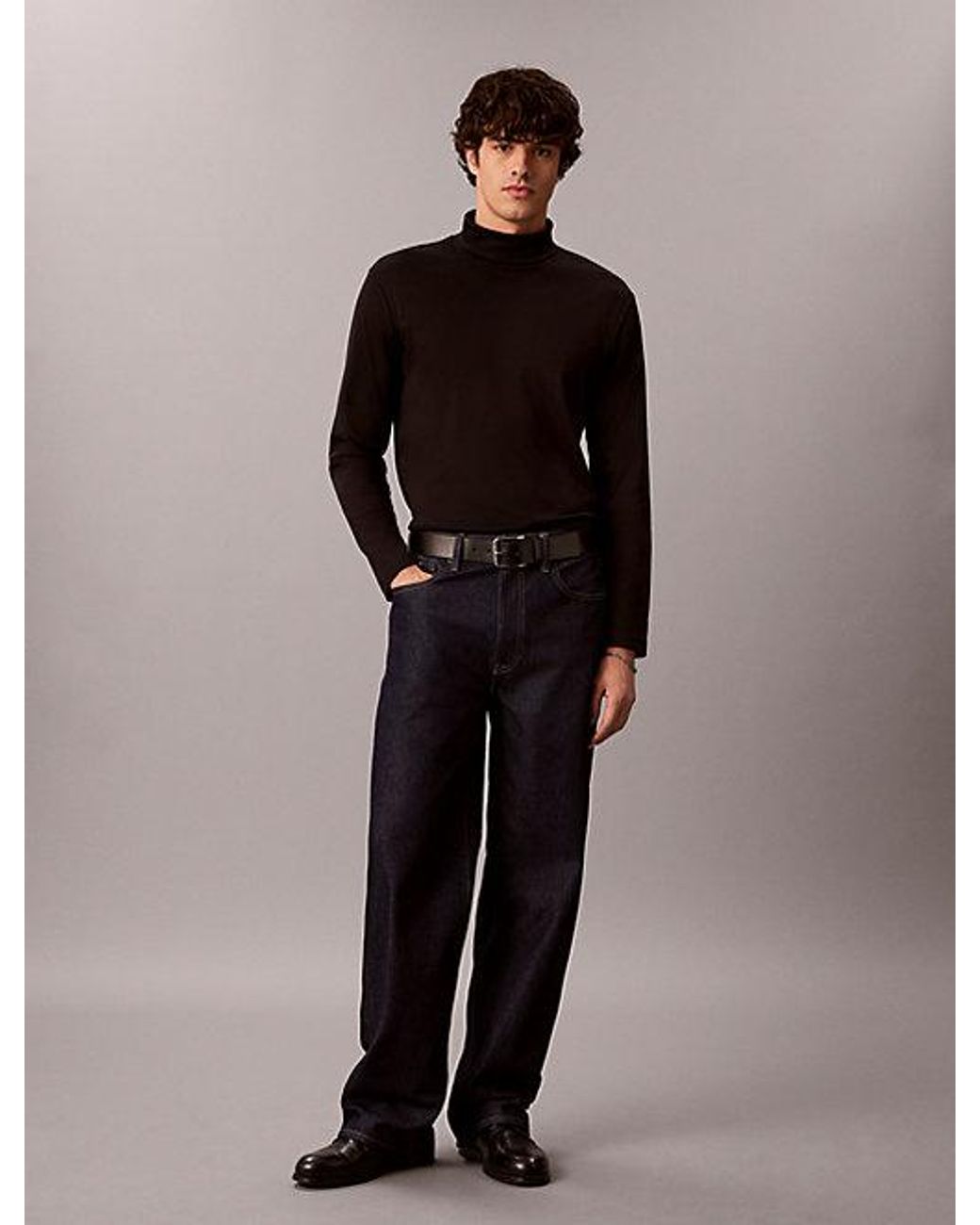 Calvin Klein Black Long Sleeve Roll Neck T-Shirt for men