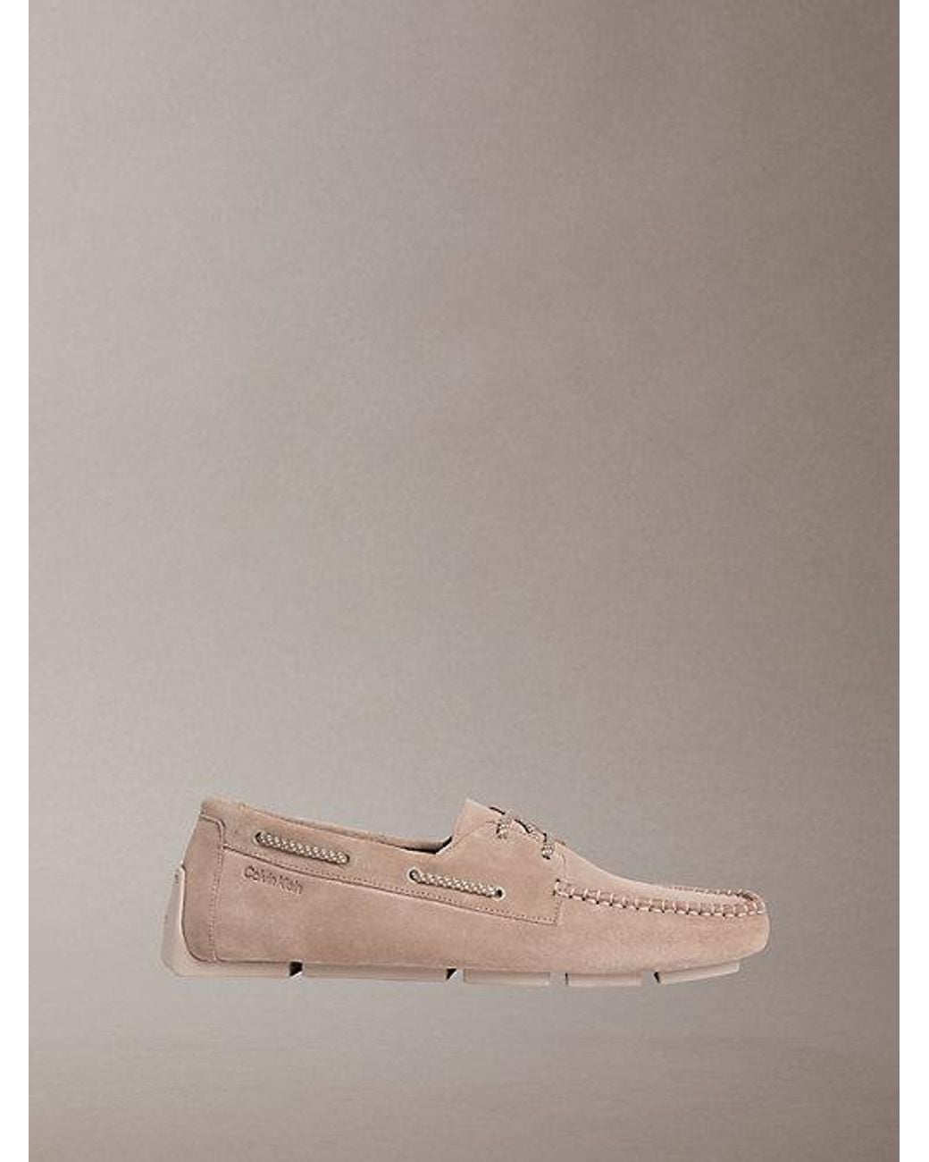 Calvin Klein Brown Monza Suede Moccasin Driving Shoes for men