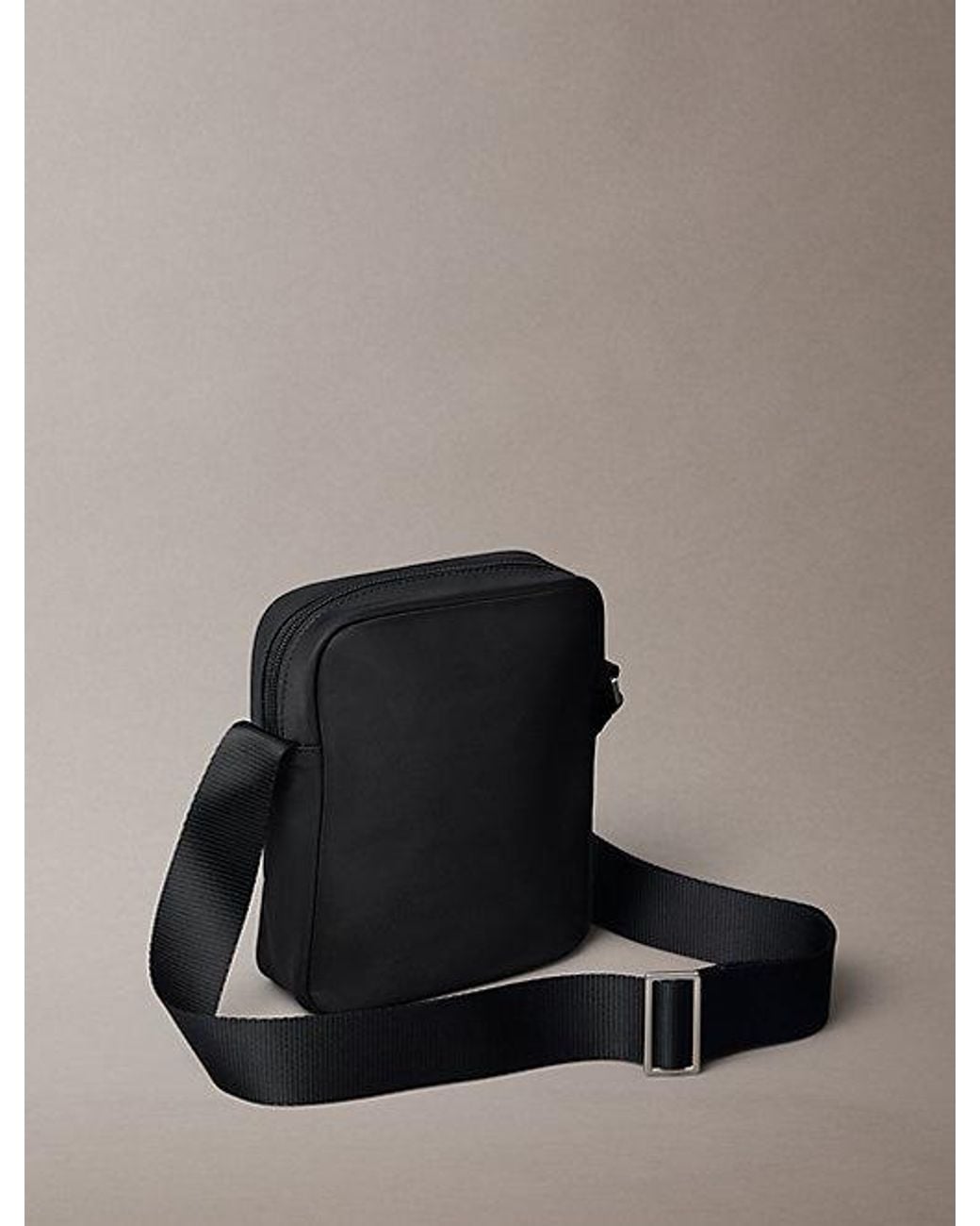 Calvin Klein Black Water Repellent Nylon Reporter Bag for men