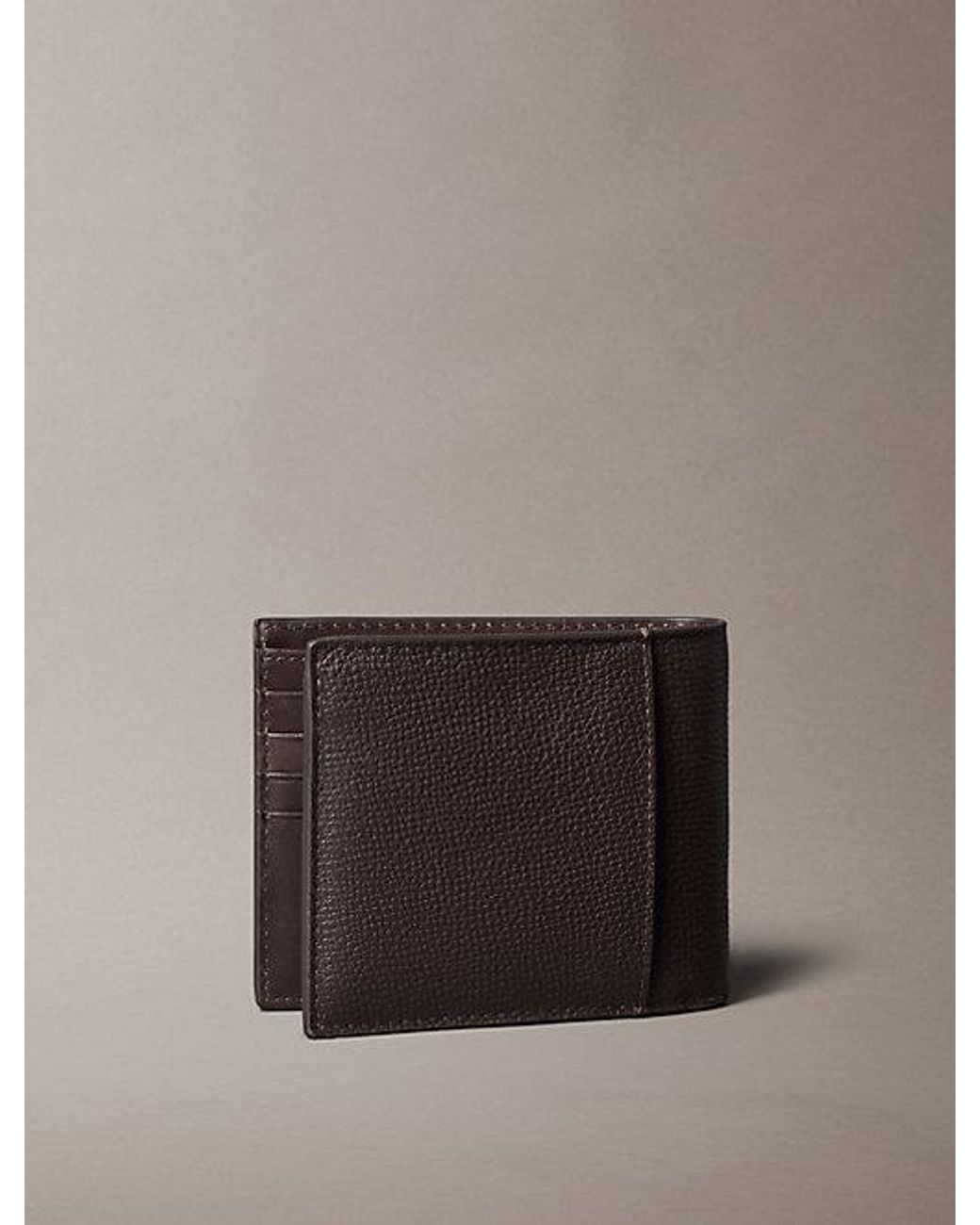 Calvin Klein Gray Leather Bifold Wallet for men