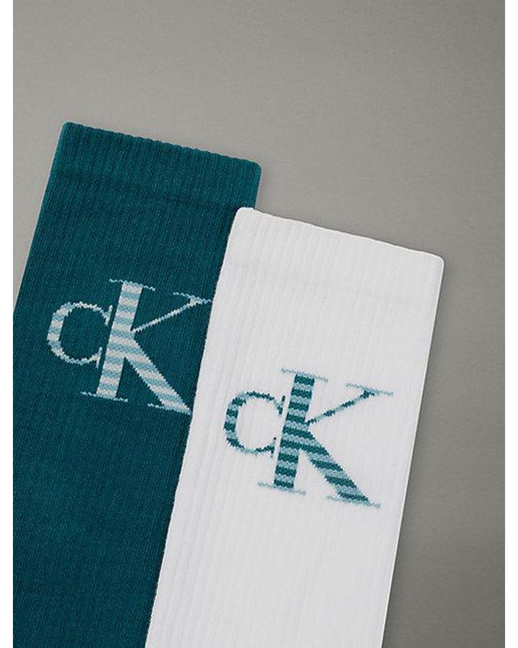 Calvin Klein Blue Jeans 2 Pack Soft Cotton Stretch Crew Socks for men