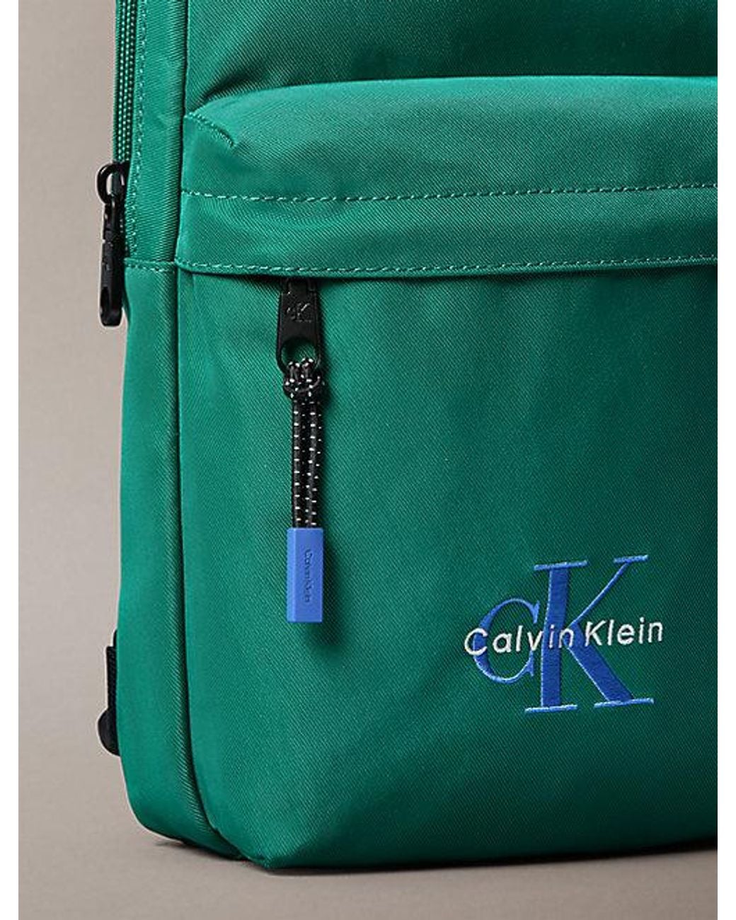 Calvin Klein Green Nylon Signature Logo Sling Bag for men