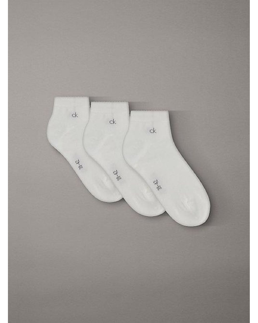 Calvin Klein Gray 3 Pack Soft Cotton Stretch Ankle Socks for men