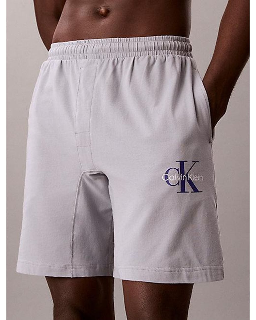 Calvin Klein Brown Pyjama Shorts Icon Cotton Stretch Graphic for men