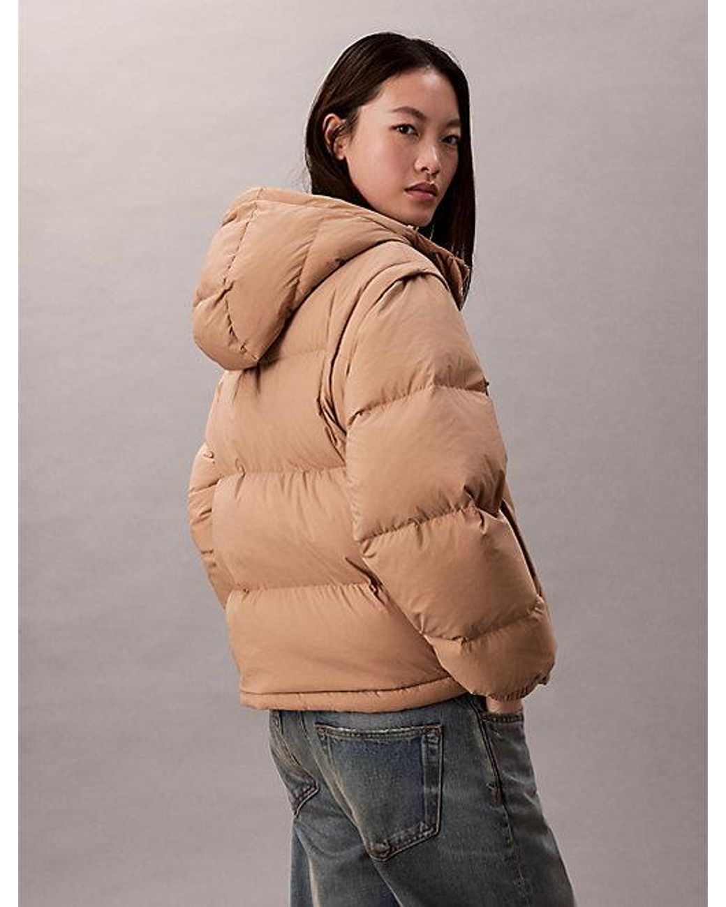 Calvin Klein 2-In-1 Donspufferjack in het Natural