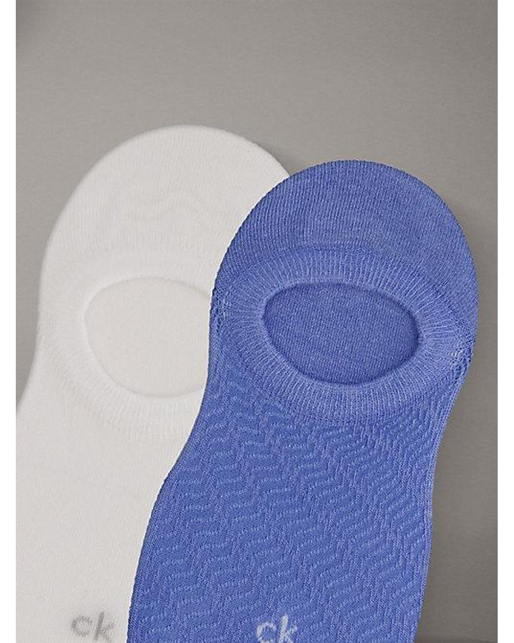 Calvin Klein Blue 2 Pack Soft Texture Invisible Socks