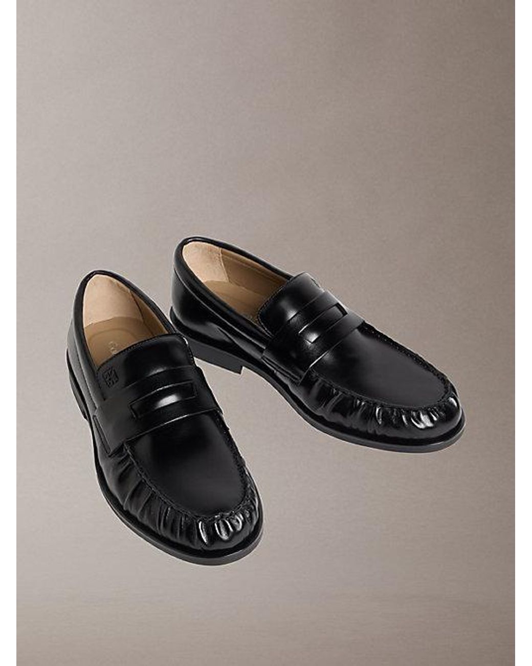 Calvin Klein Multicolor Theo Leather Pleated Penny Loafers for men