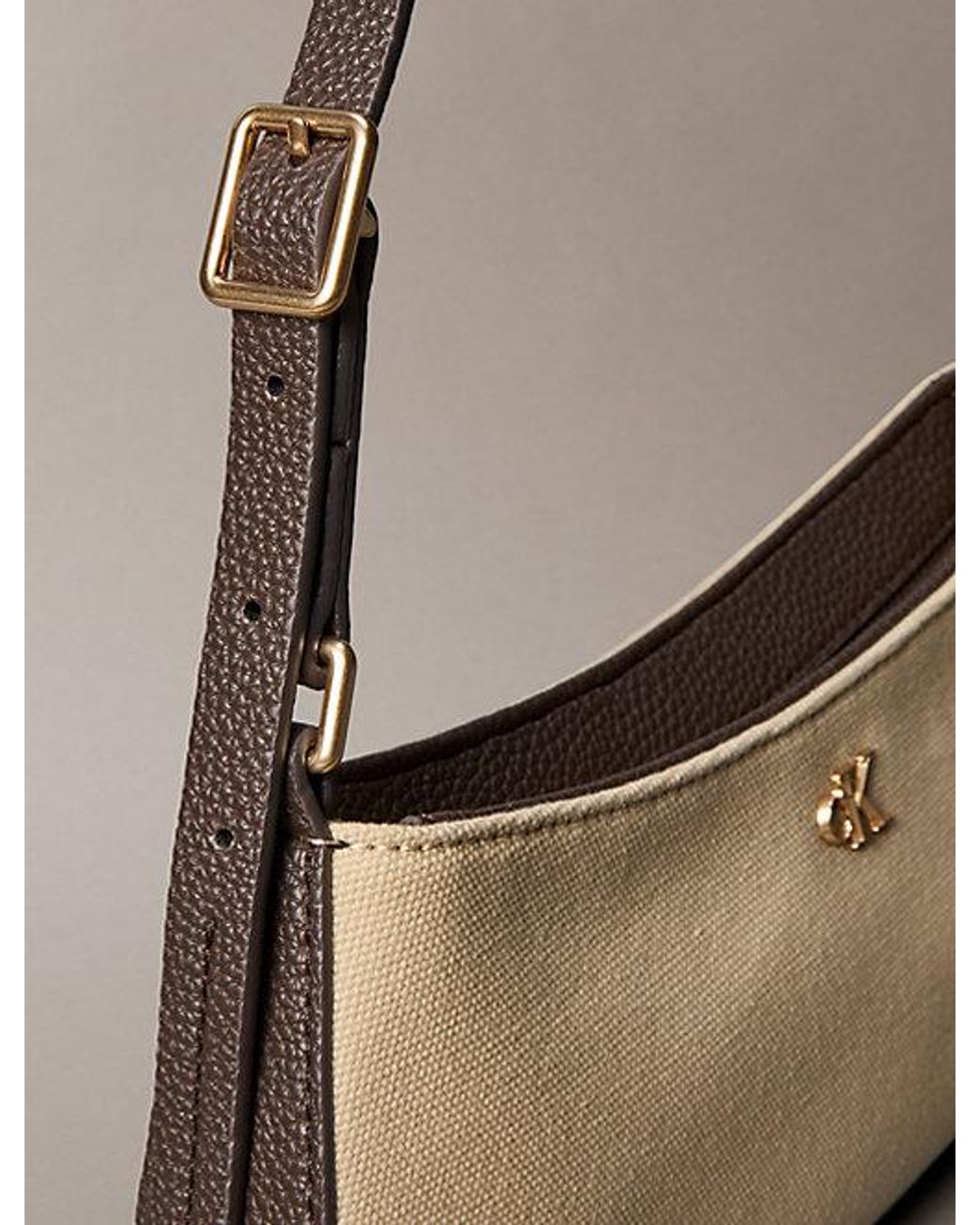 Calvin Klein Natural Cotton Canvas Shoulder Bag