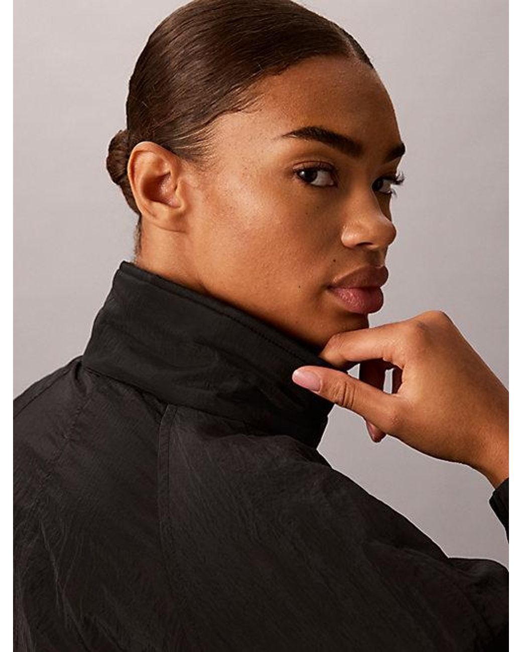 Calvin Klein Brown Jeans Short Padded Bomber Jacket