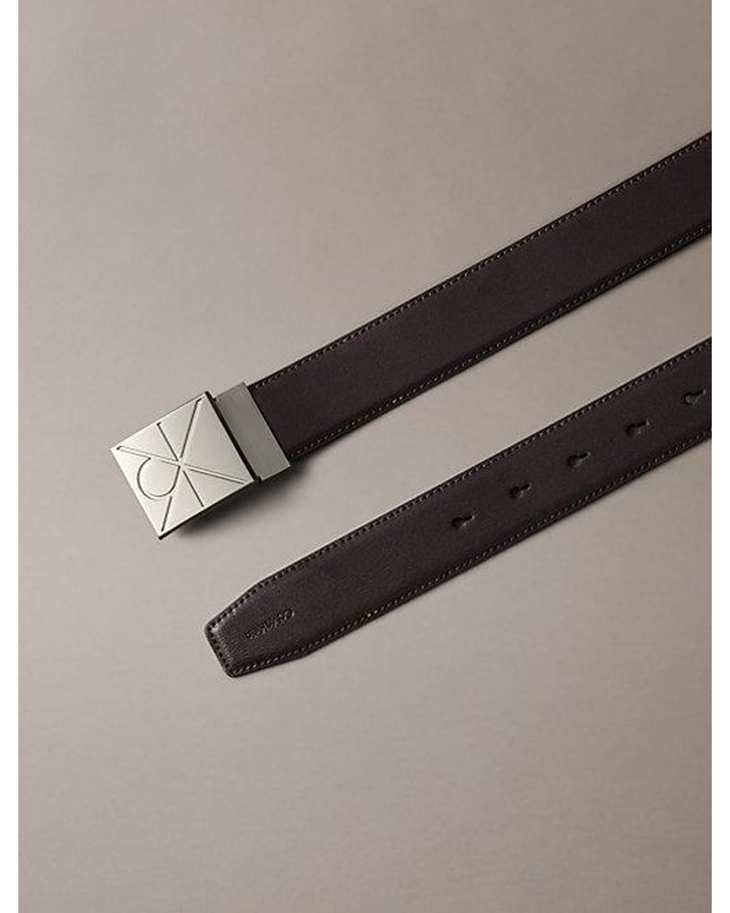 Calvin Klein Multicolor Saffiano Leather Emblem Logo Belt for men