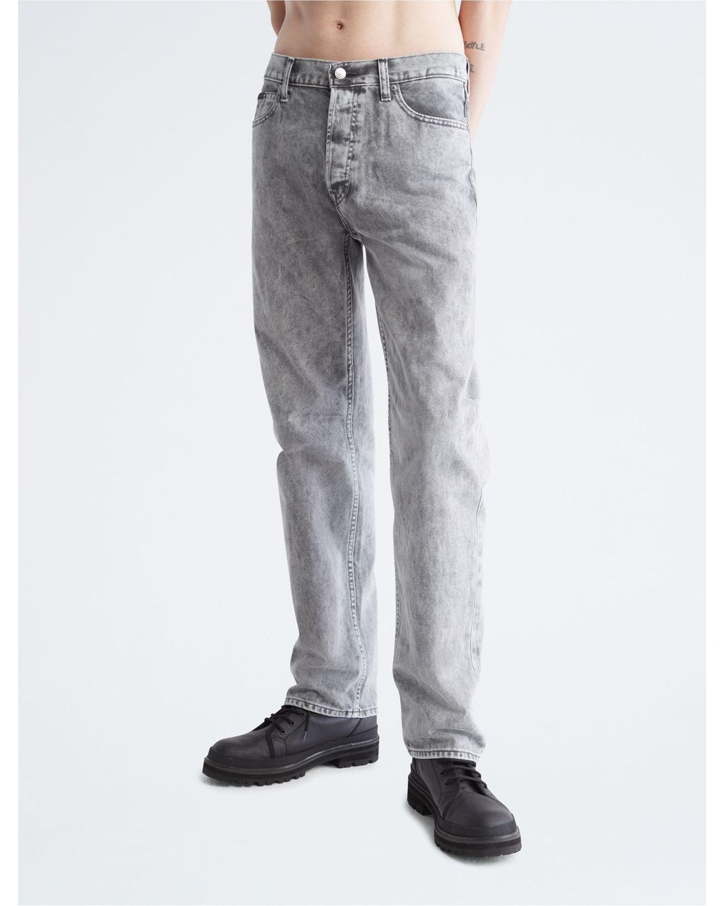 Calvin Klein Uplift Relaxed Straight Fit Armstrong Jeans in Gray for ...
