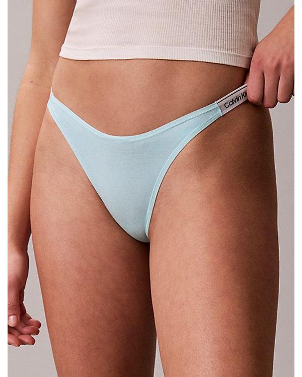Calvin Klein Pink Dipped String Thong Icon Logo