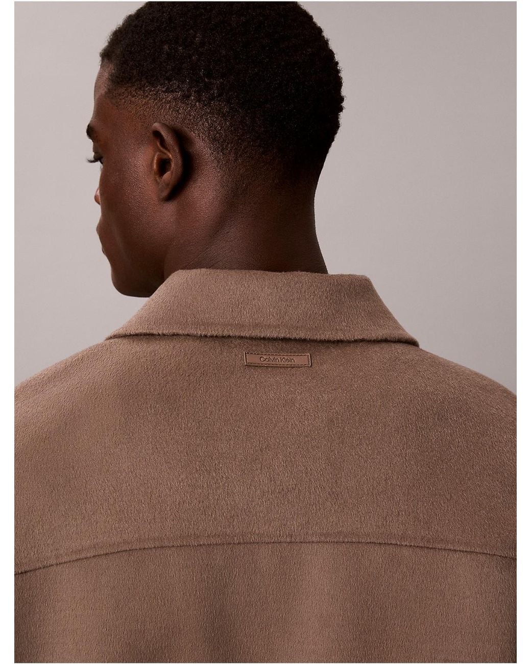 Calvin Klein Natural Double-Faced Wool Blend Zip Jacket for men