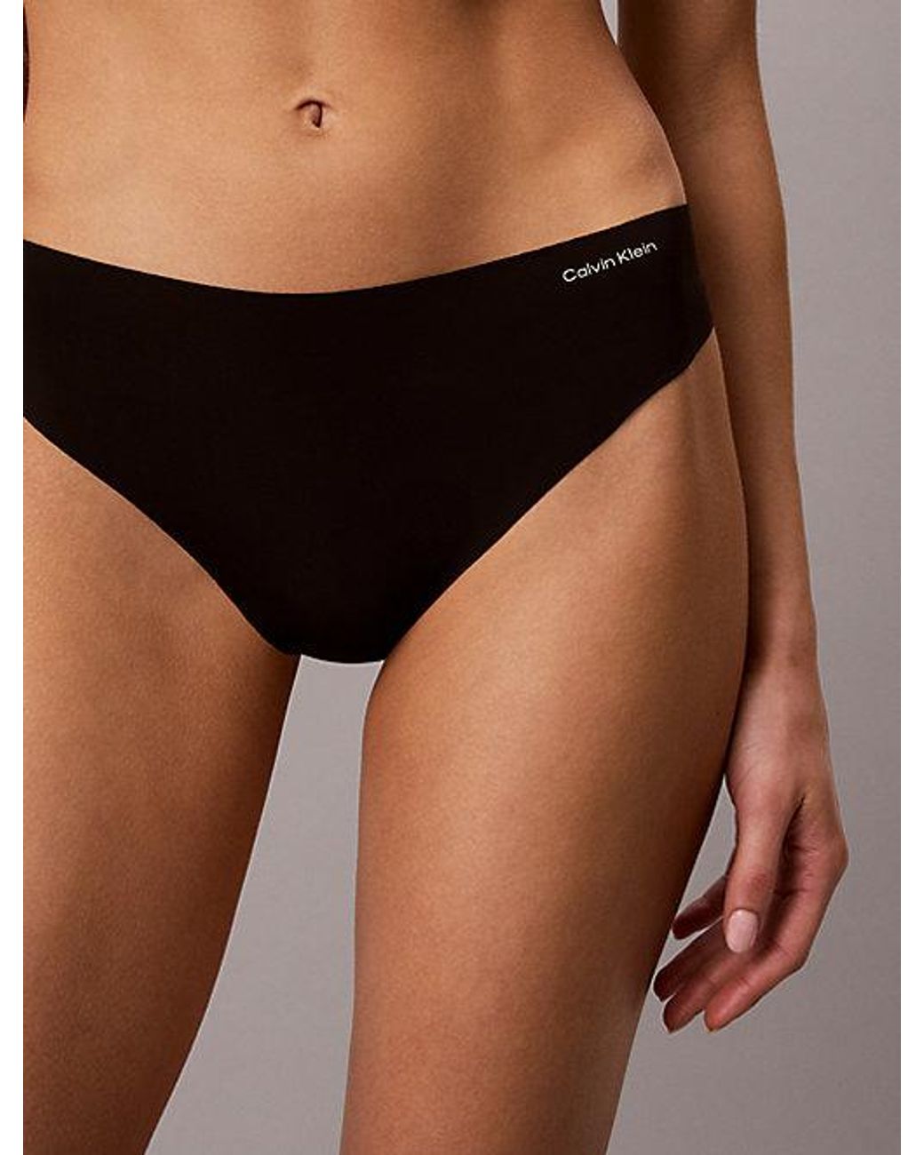 Calvin Klein Black Thong Invisibles Microfibre Stretch