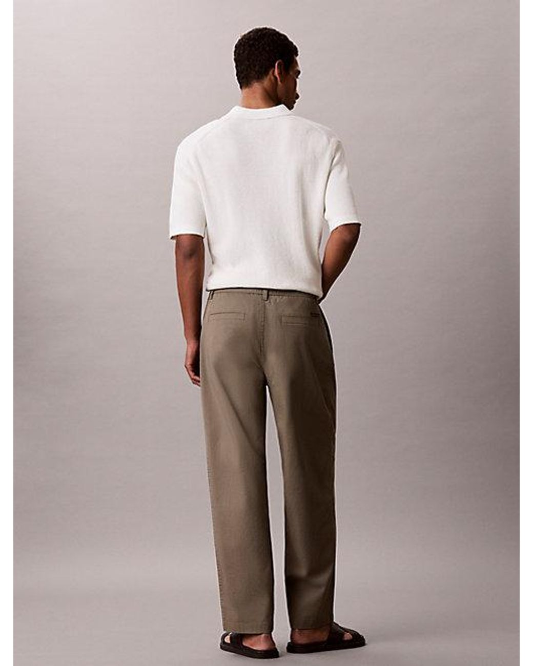Calvin Klein Natural Jeans Comfort Cotton Relaxed Chino Trousers for men