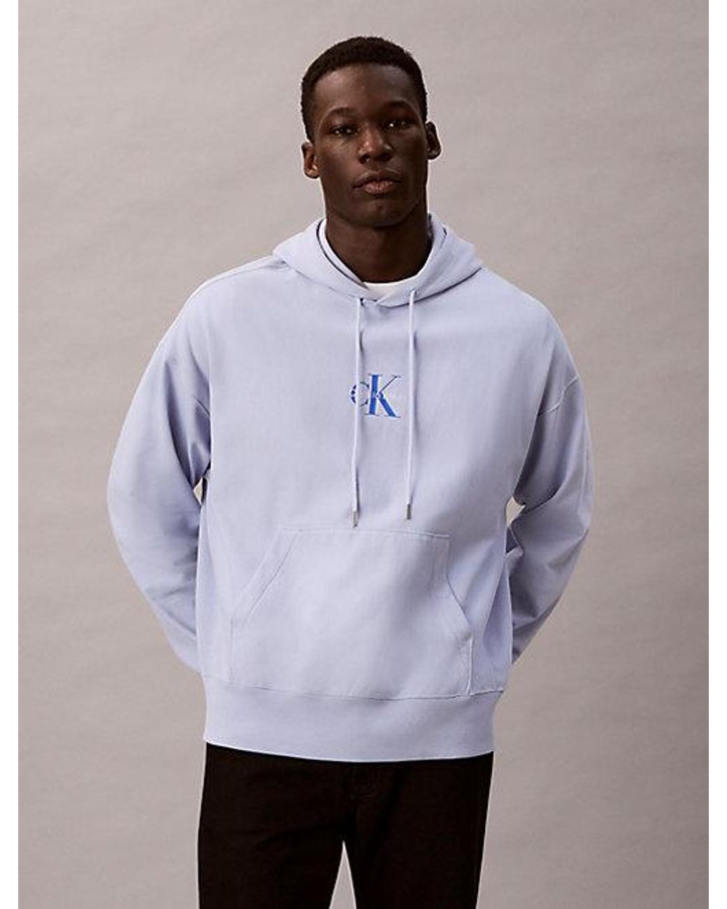 Calvin Klein Purple Jeans Monologo Premium Fleece Hoodie for men