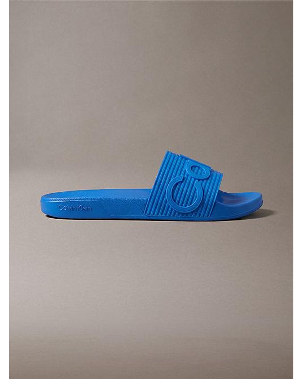 Calvin Klein Blue Nemo Contoured Emblem Logo Sliders for men