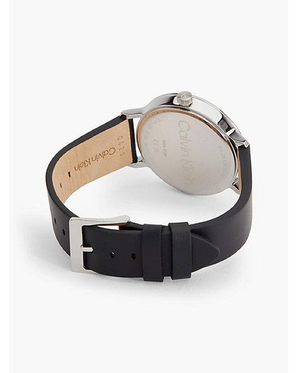 Calvin Klein Black Modern Leather Strap Watch for men