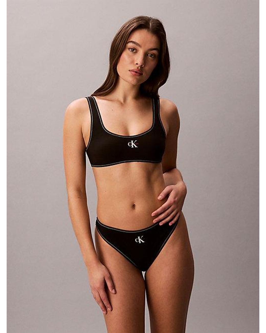 Calvin Klein Bralette Bikinitop in het Black