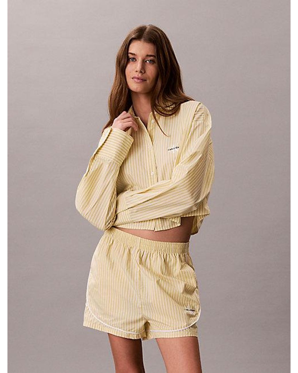 Calvin Klein Natural Pyjama Shorts Icon Cotton Poplin