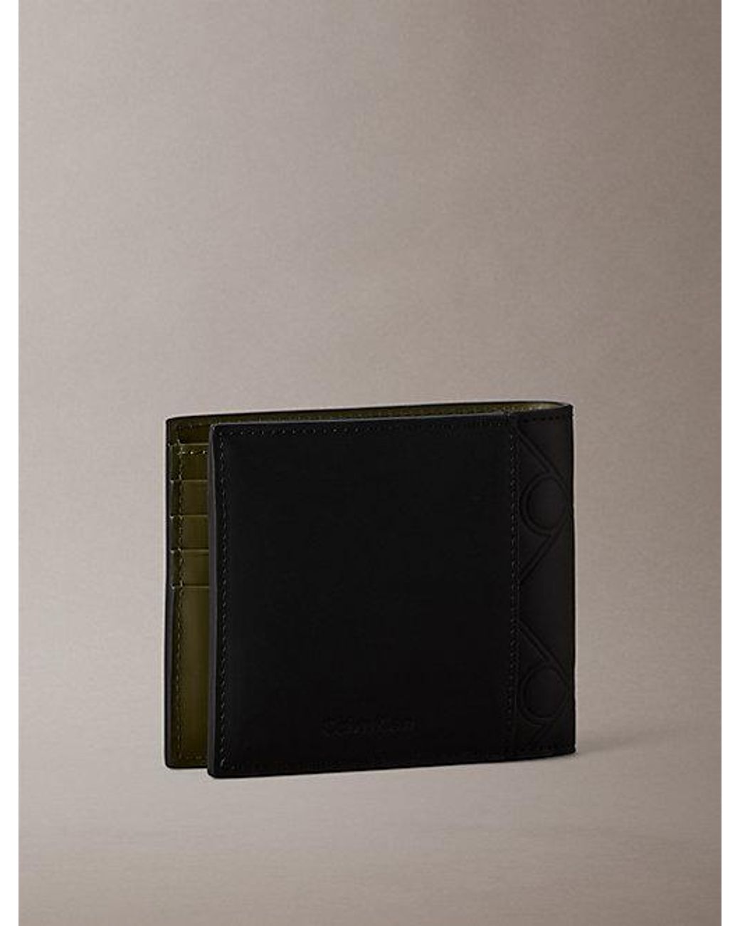 Calvin Klein Gray Rubberised Leather Billfold Wallet for men