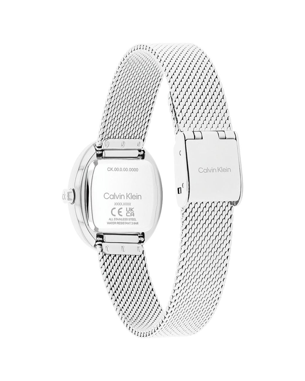 Calvin Klein White Euphoria Stainless Steel Oval Watch
