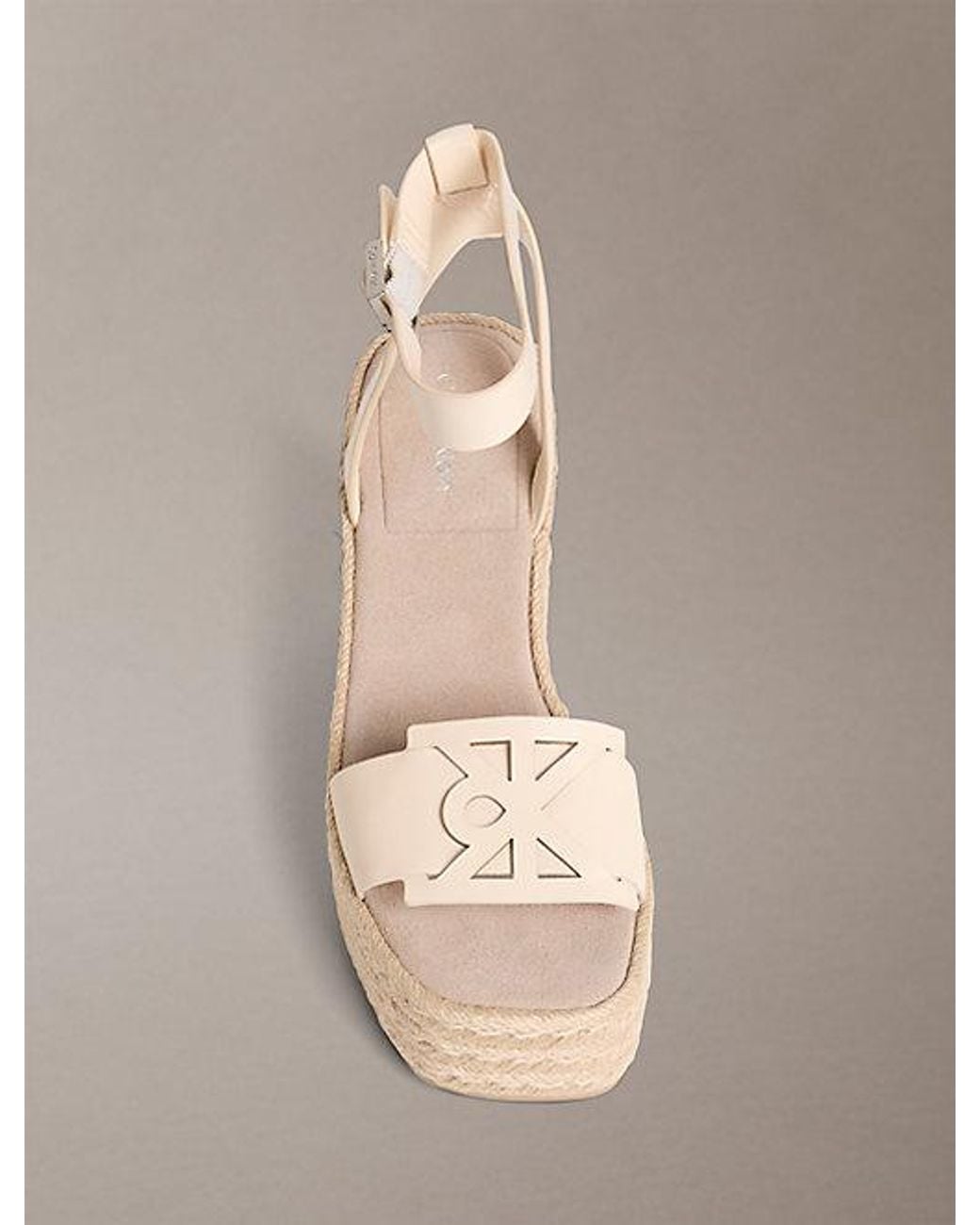 Calvin Klein Natural Elisabeth Espadrille Wedge Sandals
