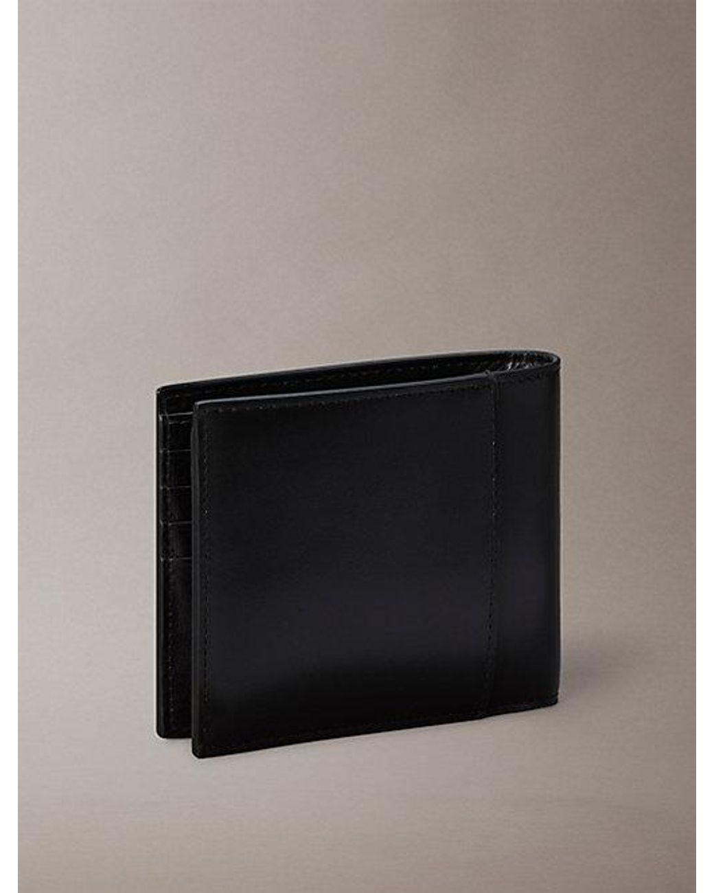 Calvin Klein Black Leather Wallet And Key Fob Gift Set for men