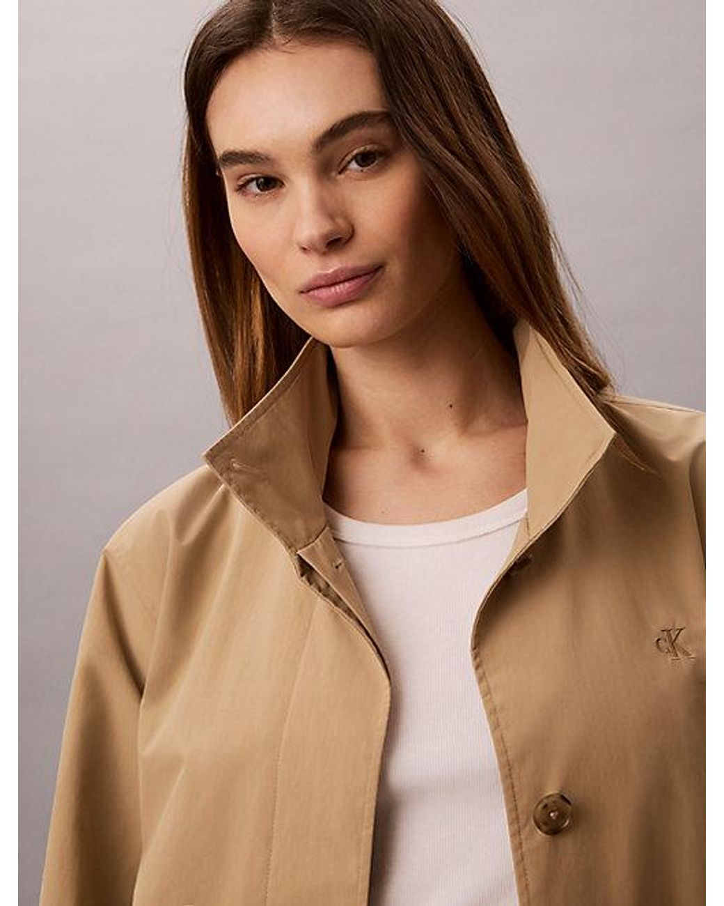 Calvin Klein Natural Jeans Tech Long Trench Coat