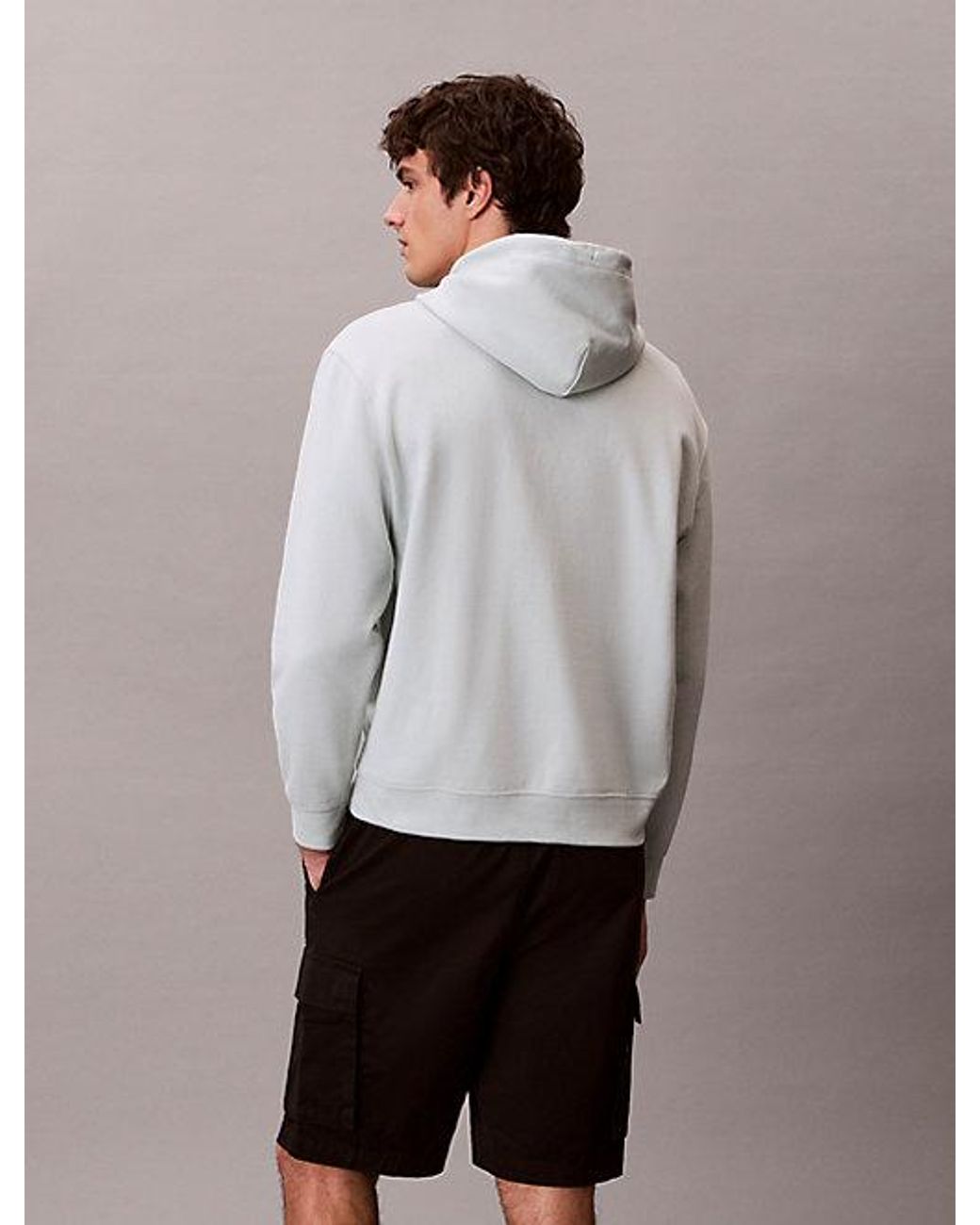 Calvin Klein Multicolor Jeans Cotton Terry Monogram Hoodie for men