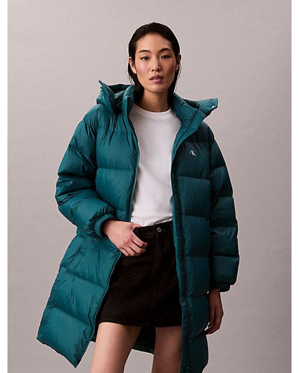 Calvin Klein Green Jeans Hooded Down Puffer Coat