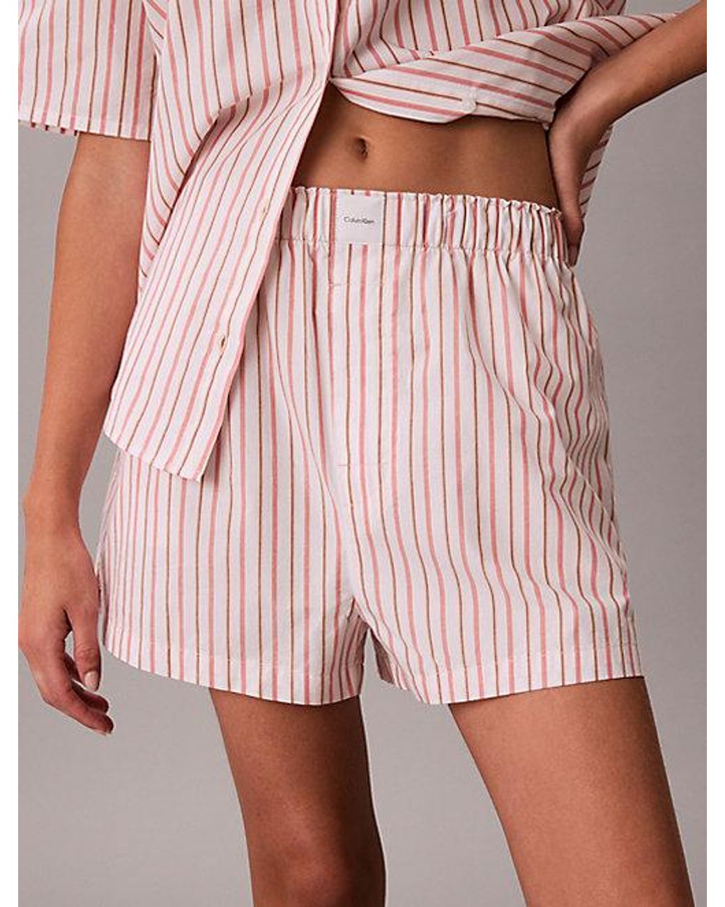Calvin Klein Pink Pyjama Shorts Icon Cotton Poplin