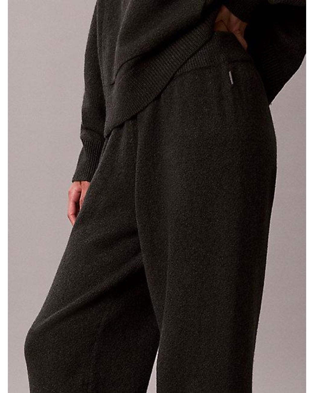 Calvin Klein Black Plush Terry Lounge Joggers Ultra Soft Plush
