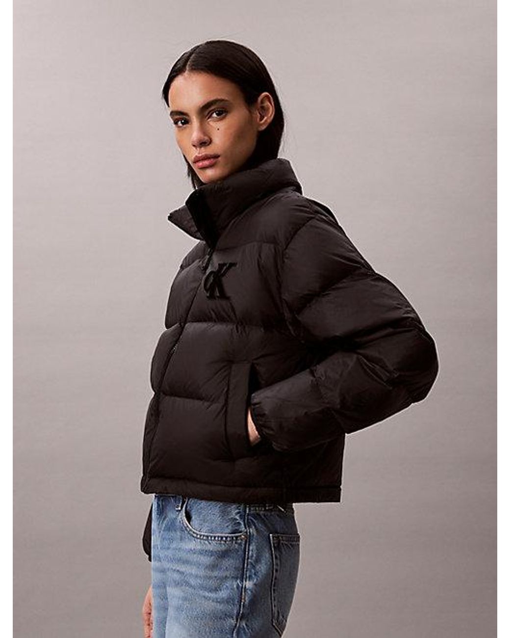 Calvin Klein Monogram Donsjack in het Blue