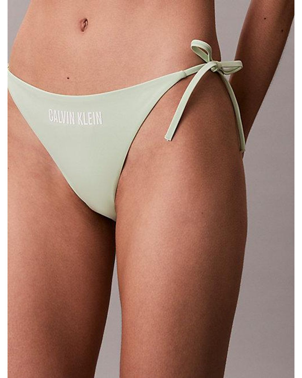 Calvin Klein Green Tie Side Bikini Bottoms Intense Power