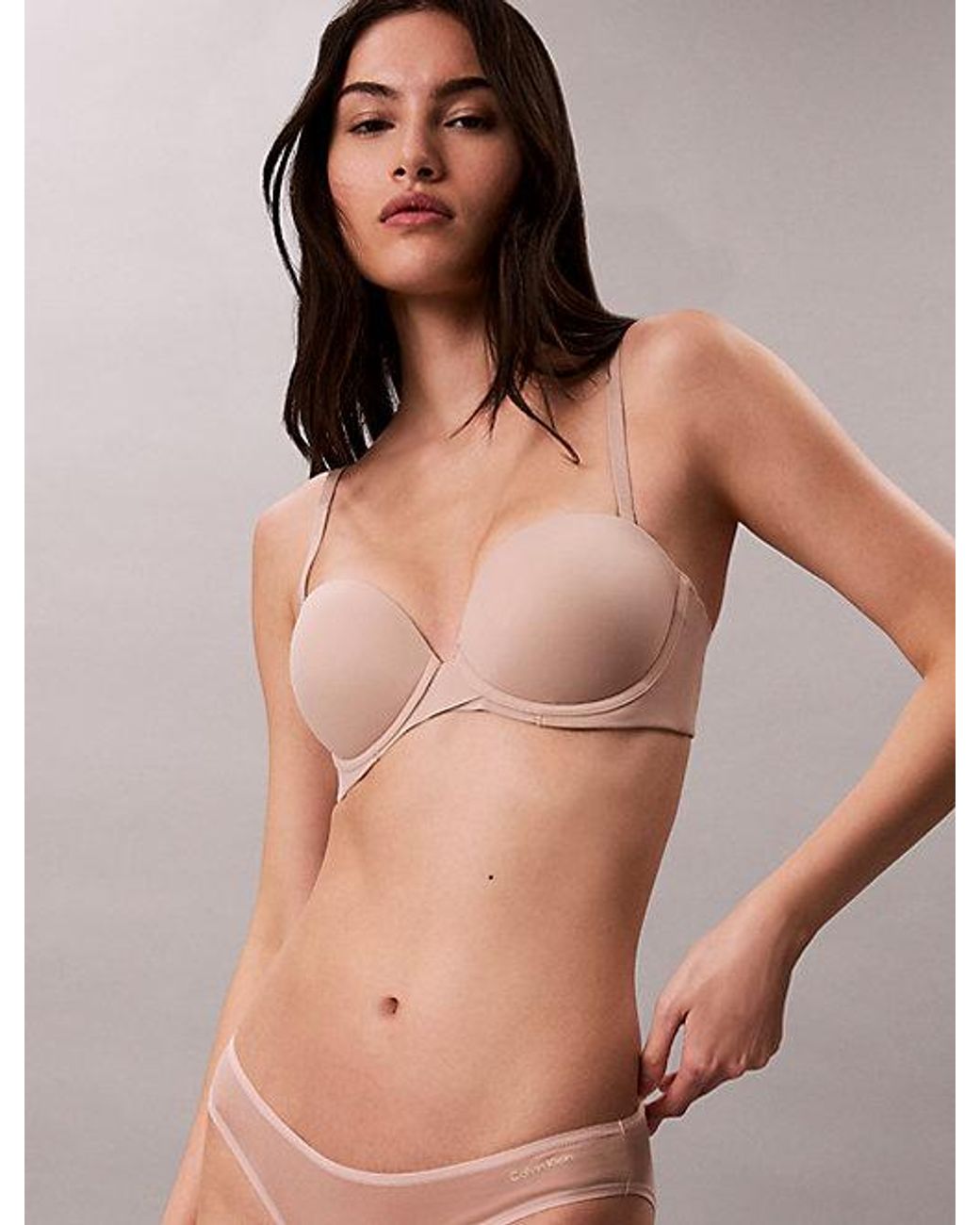 Calvin Klein Brown Strapless Push Up Bra Perfectly Fit