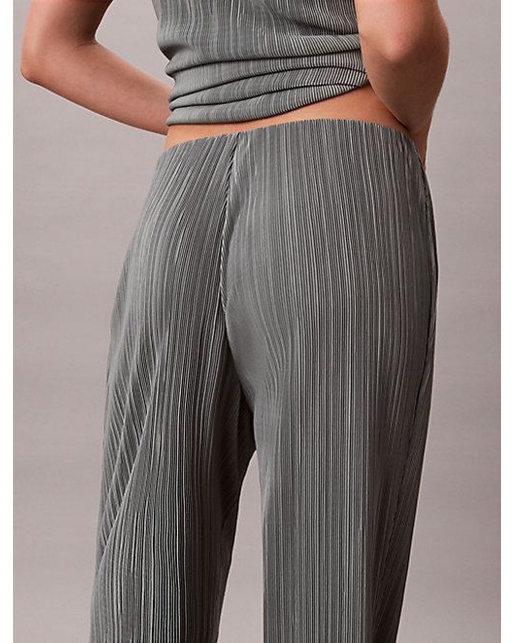 Calvin Klein Gray Plisse Pull On Lounge Trousers