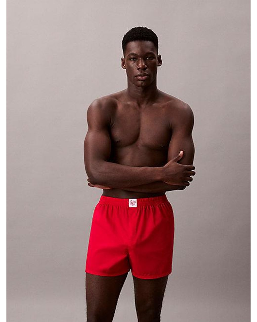 Calvin Klein Red Slim Fit Boxers Icon Logo for men