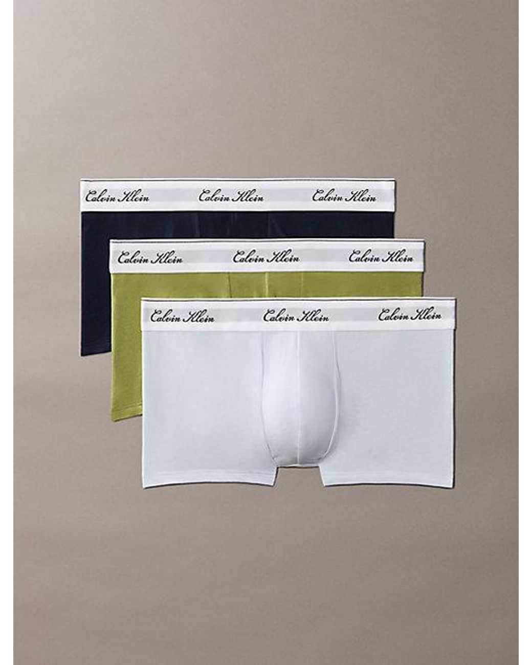 Calvin Klein Gray 3 Pack Low Rise Trunks Icon Cotton for men