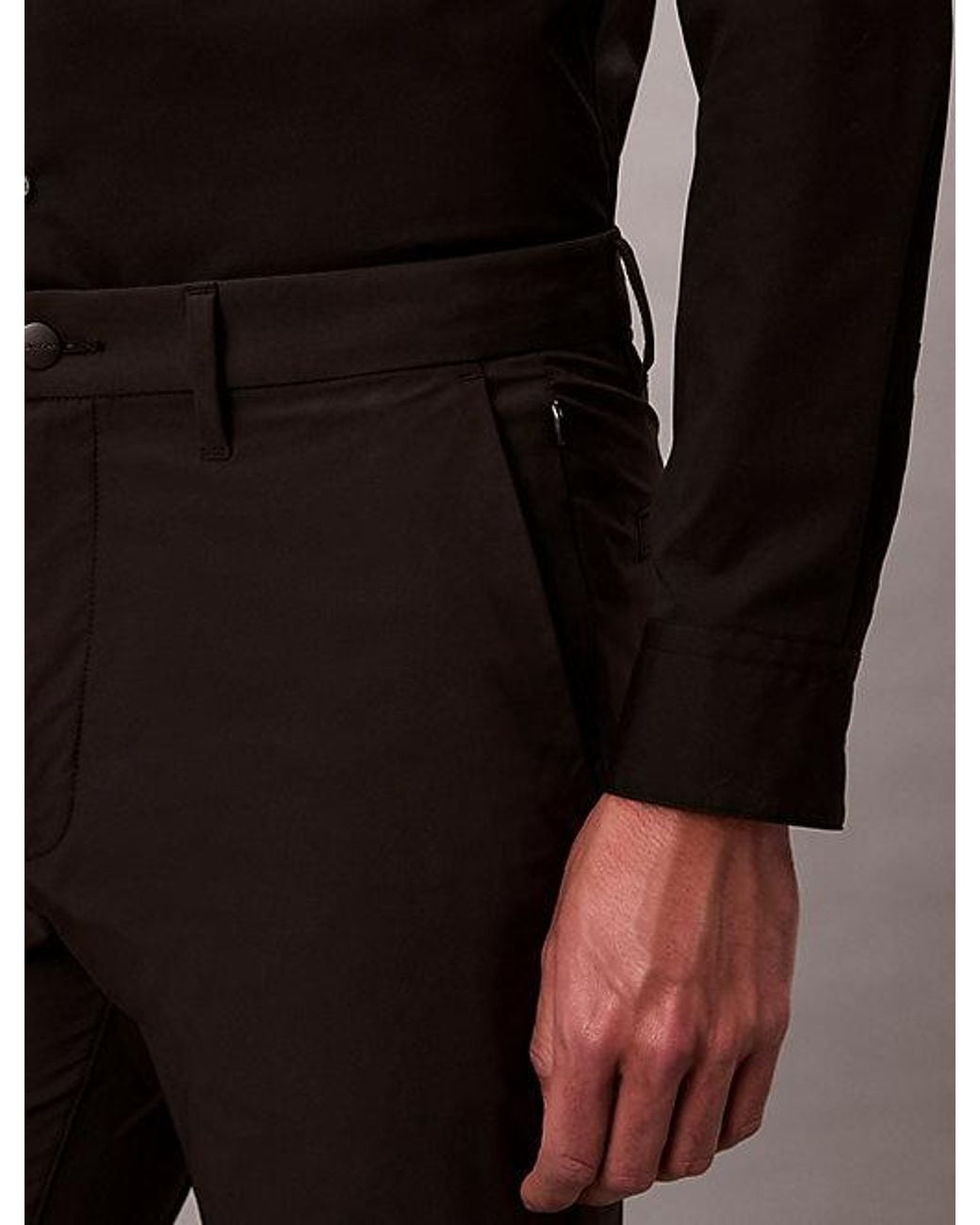 Calvin Klein Black Slim Technical Trousers for men