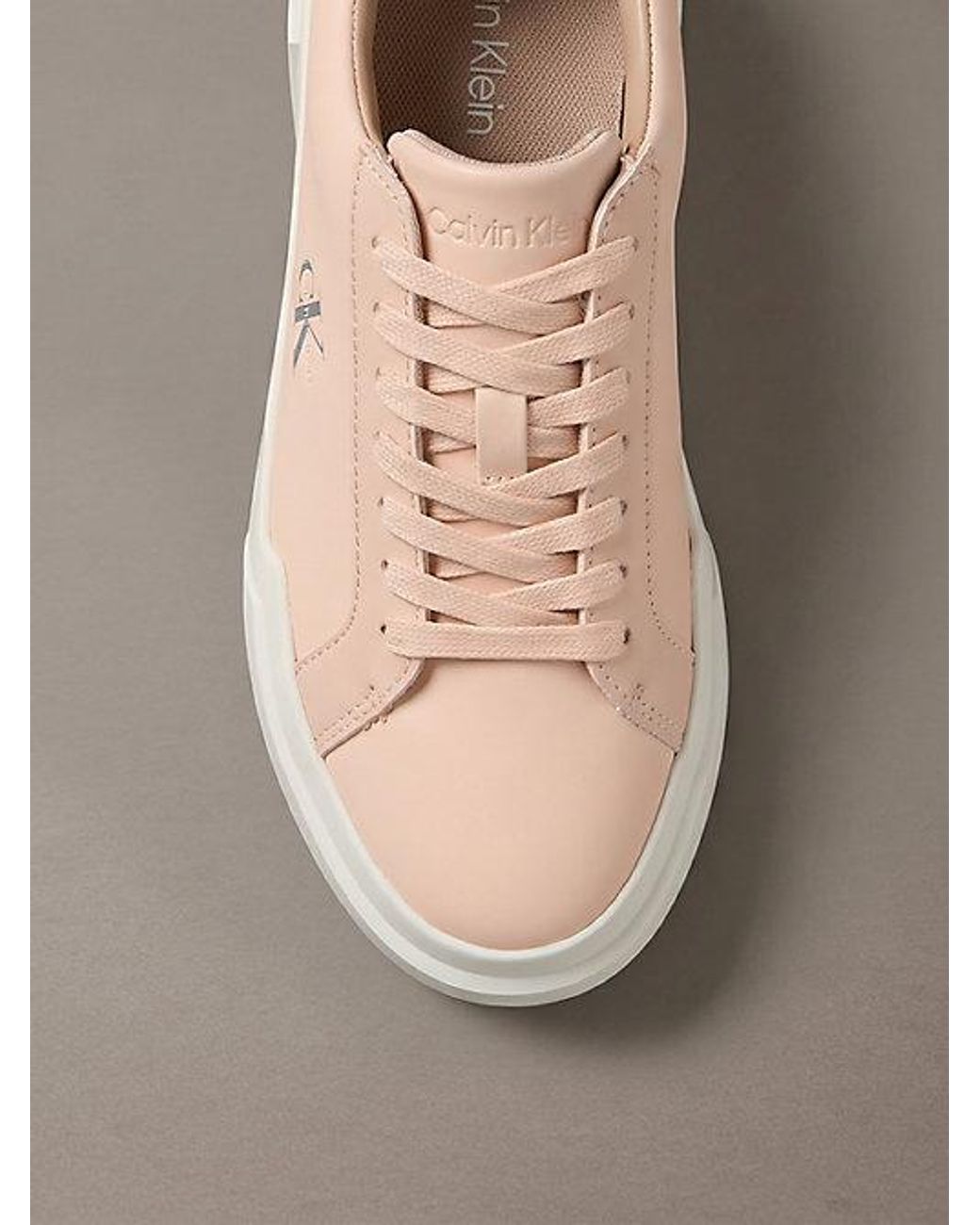 Calvin Klein Brown Leather Durable Traction Chunky Trainers