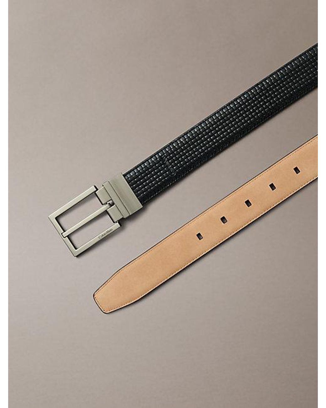 Calvin Klein Multicolor Embossed Woven Square Buckle Belt for men