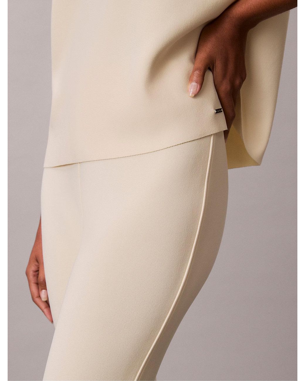 Top Con Zip di Calvin Klein in Natural