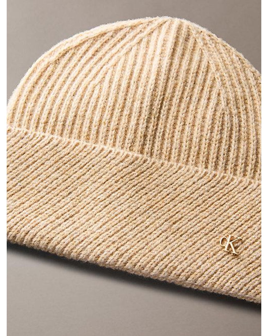 Calvin Klein Natural Wool Blend Scarf And Beanie Gift Set