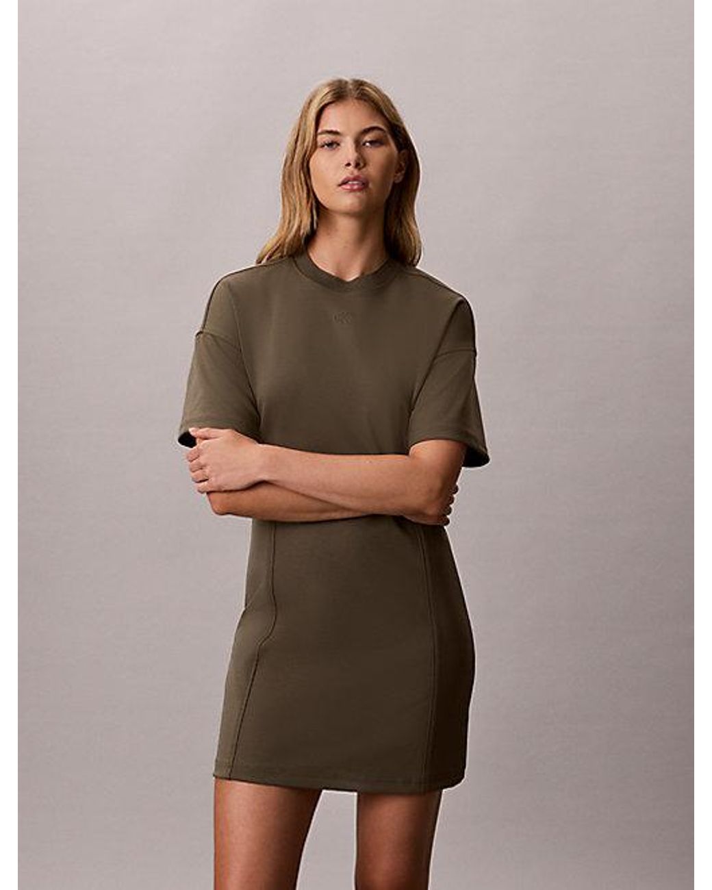 Calvin Klein Brown Jeans Monogram Mini Sweatshirt Dress