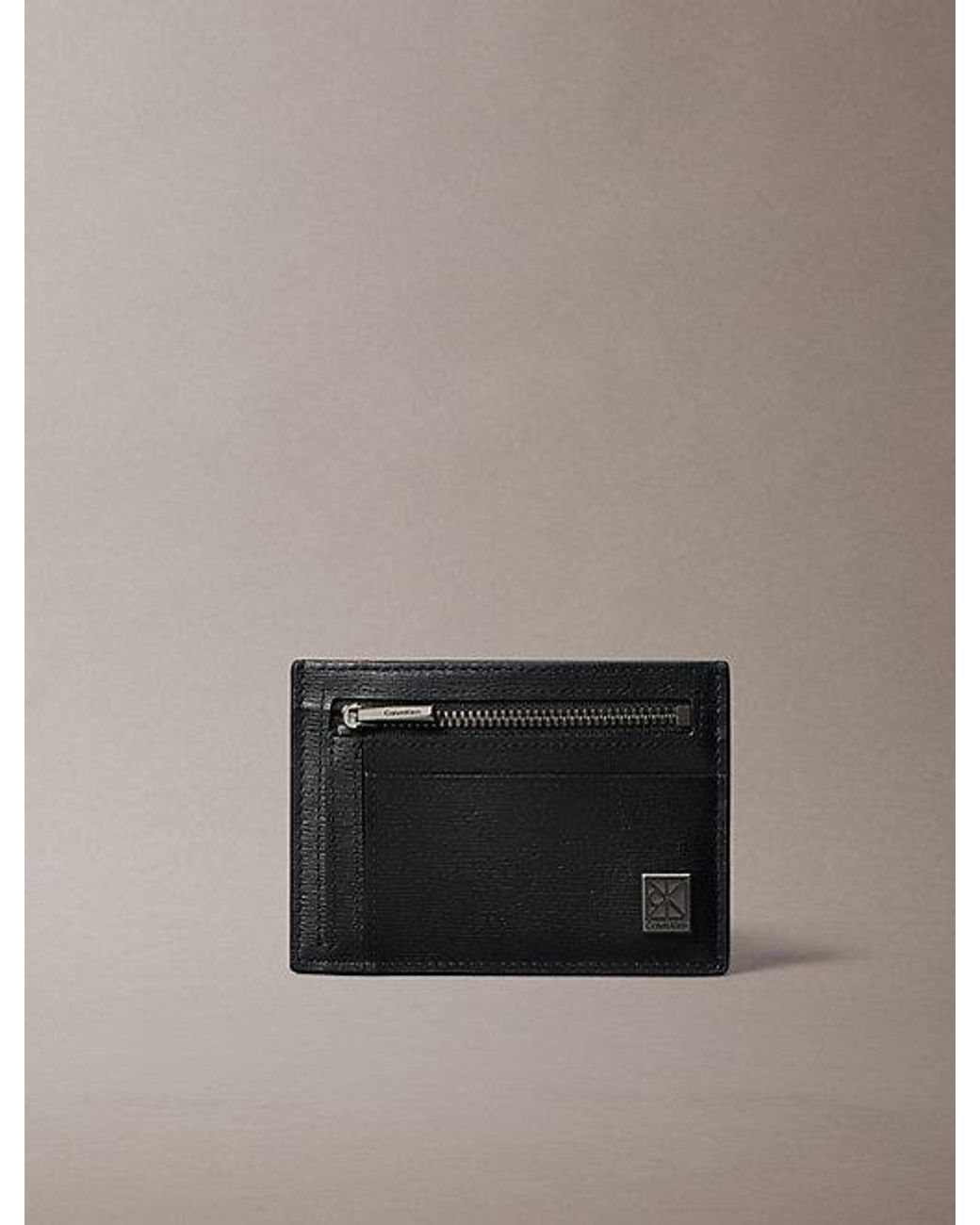 Calvin Klein Black Emblem Logo Textured Cardholder for men