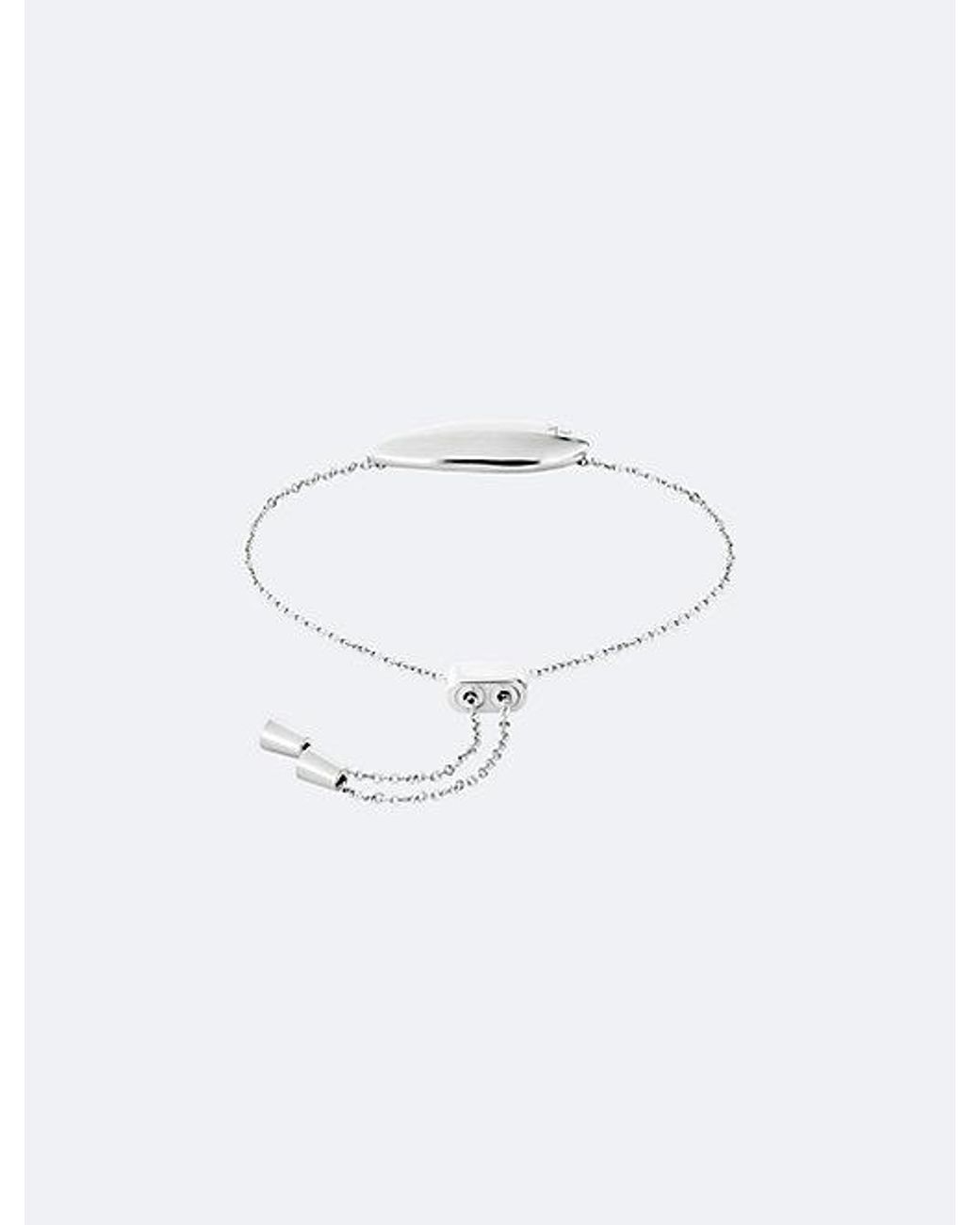 Calvin Klein White Jeans Adjustable Sculpted Bar Bracelet