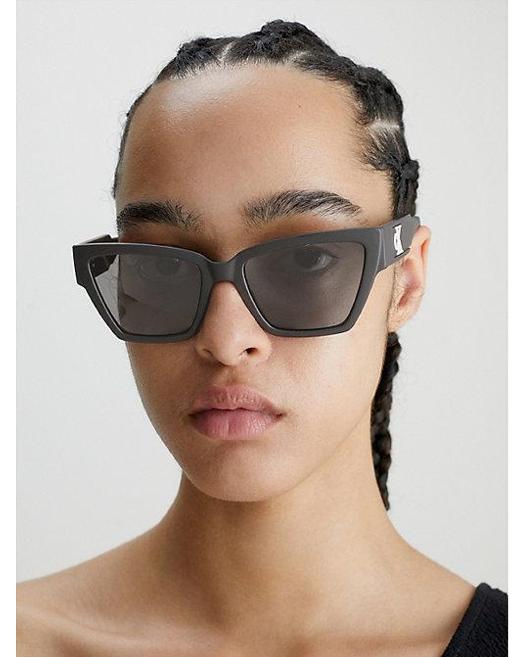 Calvin Klein Gray Jeans Cat Eye Sunglasses